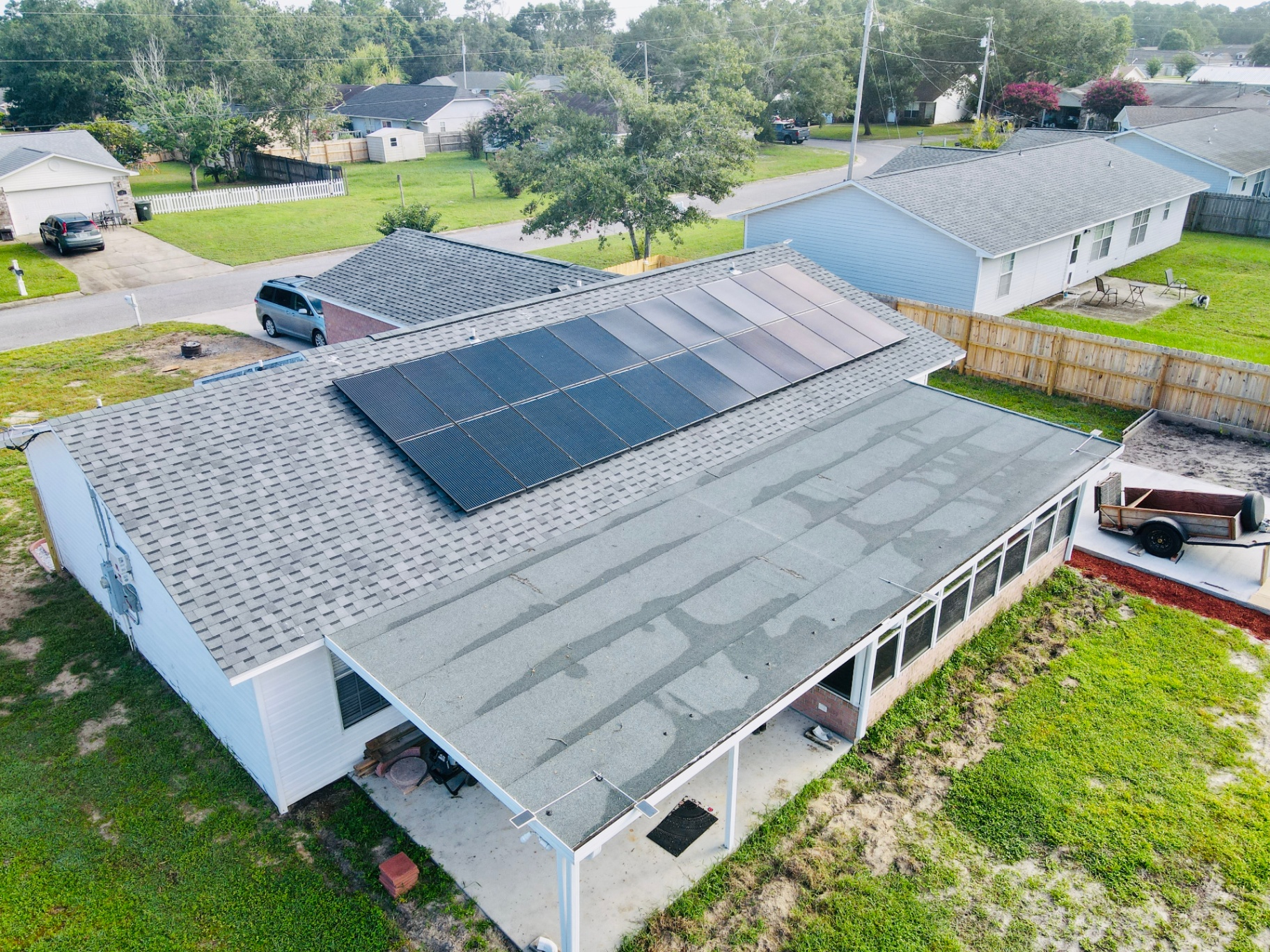 Aerial Rooftop Install solar install by NRG Solar Solutions